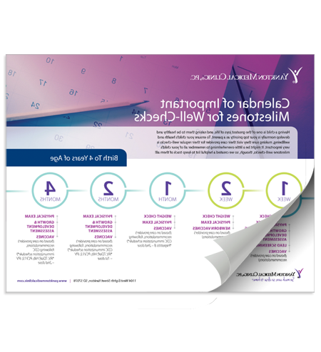 brochure thumbnail of Annual Exam Birth to 4 checklist